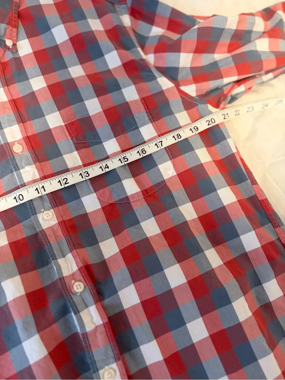 J.Crew Slim Secret Wash Plaid Button Down Shirt Men’s Medium Red Blue Cotton